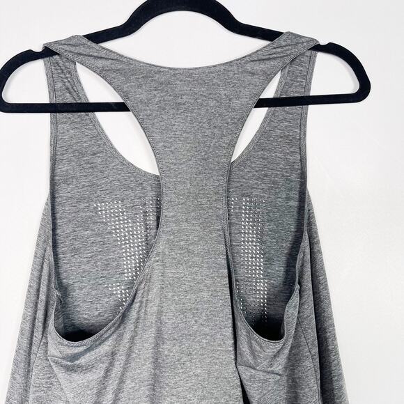 Ivy Park Laser Cut Logo Racerback Tank Top Heather Gray Womens Medium M Workout - Picture 4 of 10